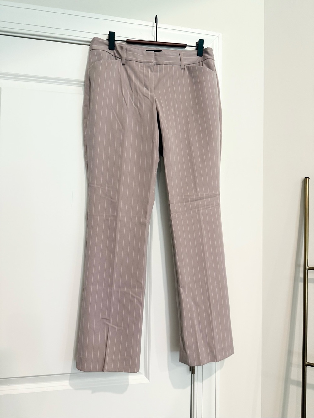 Express Editor Pinstripe Barely Boot Low Rise Pants